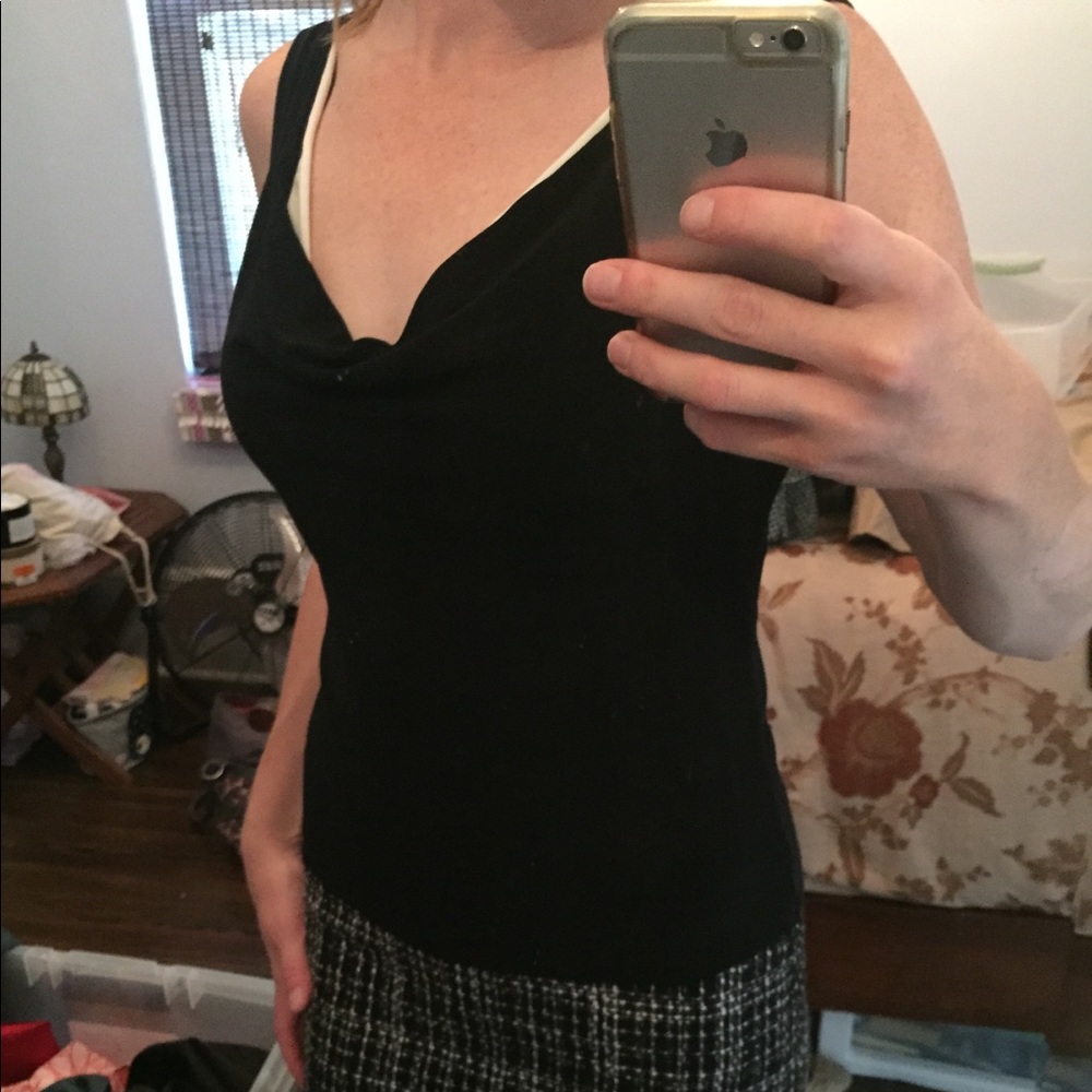 WHBM drape neck top